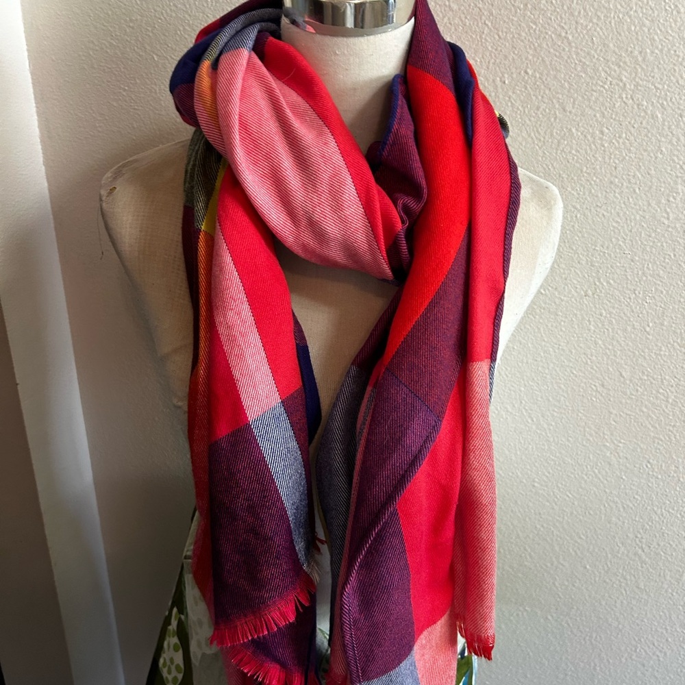 Jasper conran scarf (UK brand) plaid long oversized style good condition